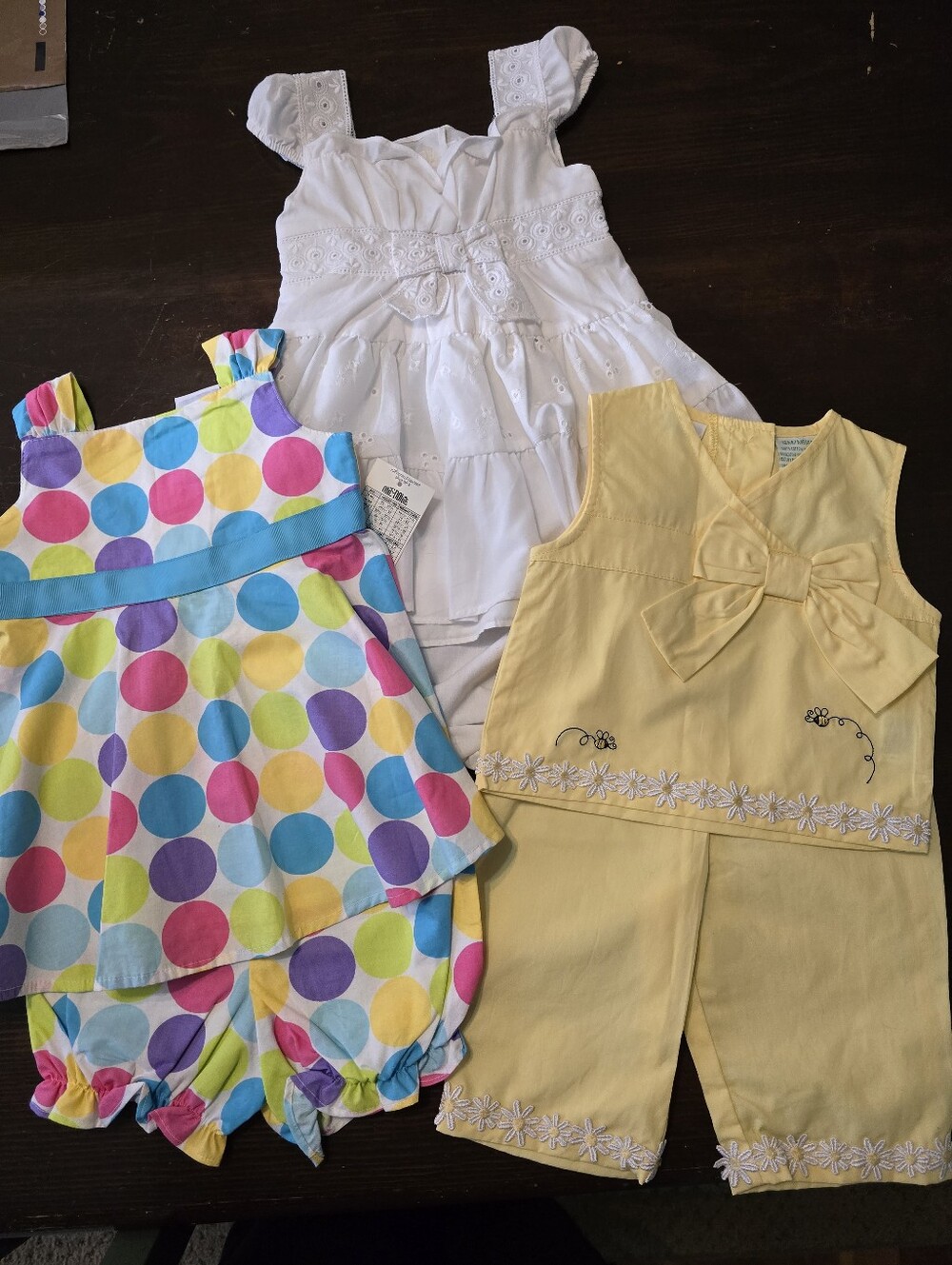 Baby Girl 12M Clothing Lot. 3 Complete Outfits. Okie Dokie, Sesame Street.